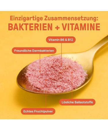 Braineffect Daily Good - Fruity Beverage Powder with Bacterial Strains & Vitamins B6+B12 for Gut Health - 30 Portions (Strawberry) - Buy Online on GoSupps.com