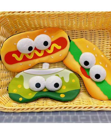 PERFECTSIGHT Cute Plush Sleep Eye Mask | Adjustable Faux Fur Eye Cover for Travel & Naps - Hotdog Design - Buy Online on GoSupps.com