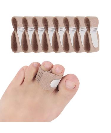 8 Pieces Toe Splint Wraps Non Slip Hammer Toe Straightener for Broken Toe Crooked Overlapped and Hammer Toes-Women and Men