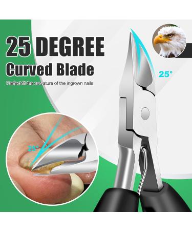 Toenail Clippers for Seniors - Heavy Duty Angled Head Nail Cutters for Thick Nails 5Pcs with Catcher & Wide Jaw Opening - Buy Online on GoSupps.com