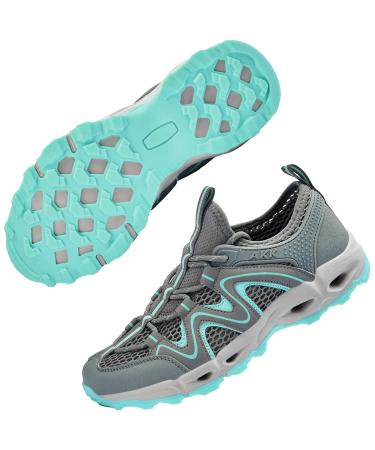 Akk Womens Hiking Water Shoes - Multi-Purpose Quick Dry Sneakers Non Slip & Lightweight & Breathable for Outdoor Sport Travel Walking Tour Swim Beach 9 Aqua