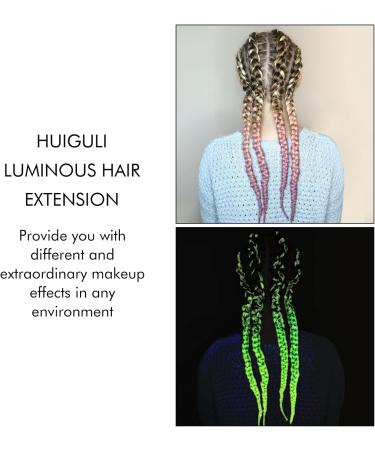 Huiguli Braiding Hair Extension Grow in the Dark for Women Fluorescent Ombre Jumbo Braiding Wigs Kanekalon for Twist Braiding for Women (Green) - Buy Online on GoSupps.com