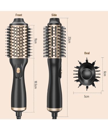 Bizcasa 1200W 4-in-1 Hot Air Brush - Professional Round Brush for Effortless Hairstyles | 3 Temperatures & 2 Wind Strengths | Ions Hair Dryer Black - Buy Online on GoSupps.com