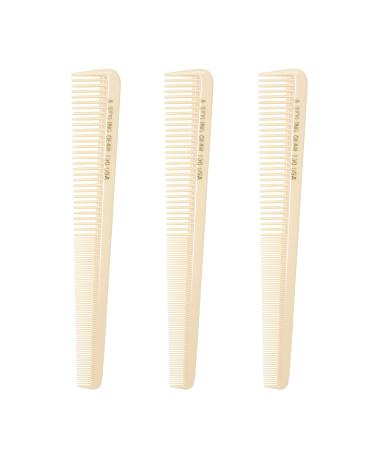 Styling Gear 130. 7 In. Barber Cutting Combs Tapered Barber For Hair Stylist All Purpose Rounded Teeth 3 Pcs.