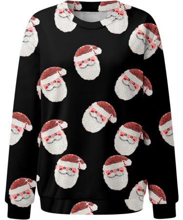 Womens Christmas Snowman Penguin O-Neck Sweatshirt - Black XXL - Buy Online on GoSupps.com