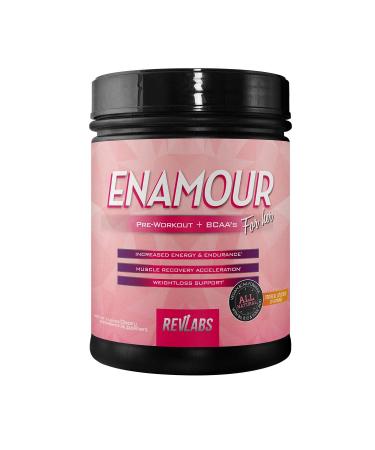RevLabs ENAMOUR Womens Pre-Workout for Her with Added Branch Chain Amino Acids (Tropical Cocktail)