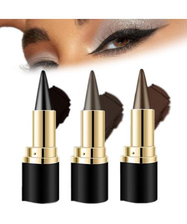SOCLING Ayky Eyeliner, Natural Black Eyeliner Cream,Long Wear Waterproof Eyeliner, 4 Colors Ayky Long Wear Gel Eyeliner, 3pcs Eye Liner Waterproof Smudge Proof, Smokey Eye Liners Eyeshadow Pen