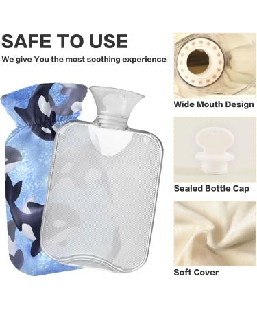 Whales Hot Water Bottle 2L - Large BPA-Free with Cover | Pain Relief for Bed Hands & Feet - Buy Online on GoSupps.com