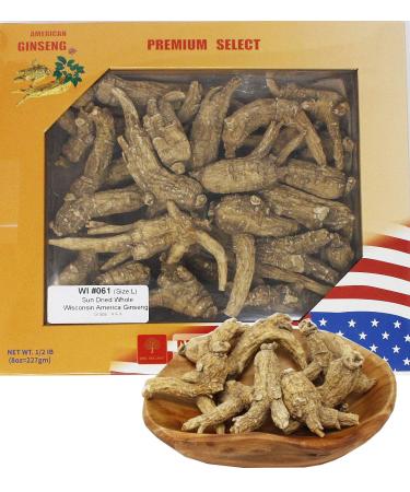 Hand-Selected American Wisconsin Farmed Ginseng Root Medium Cultivated Wisconsin American Ginseng Large 8oz/Box 8OZ- Ginseng Root-gift box