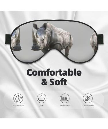Animal Rhino Print Unisex Sleep Mask - Double-Sided Eye Mask for Sound Sleep & Skin Care - Buy Online on GoSupps.com