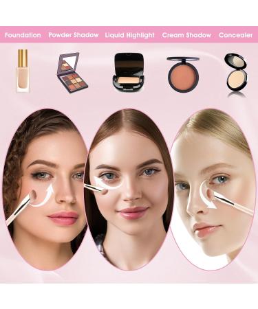 Gjinxi Angled Flat Concealer Brush Under Eye Concealer Brush Mini-sloped Concealer Brush Dense Synthetic Contour Brush Foundation Brush Face Brush Concealer Brushs Make Up Brushes - Buy Online on GoSupps.com