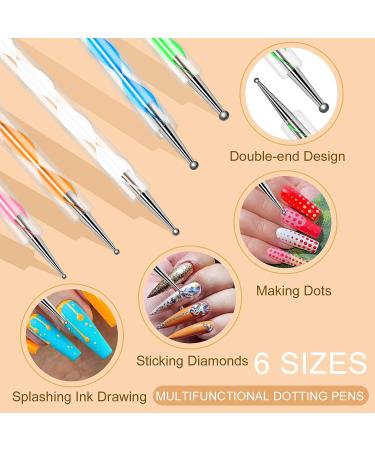 Saviland 8PCS Dotting Pen with Nail Art Liner Brush Set - Manicure Starter Kit for Nail Salon and Home DIY - Buy Online on GoSupps.com