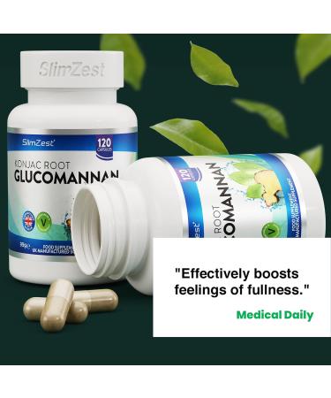 3000mg Glucomannan Konjac Root Capsules - UK Formulated for Weight Loss - Vegan Friendly - 120 Vegetarian Capsules - Buy Online on GoSupps.com