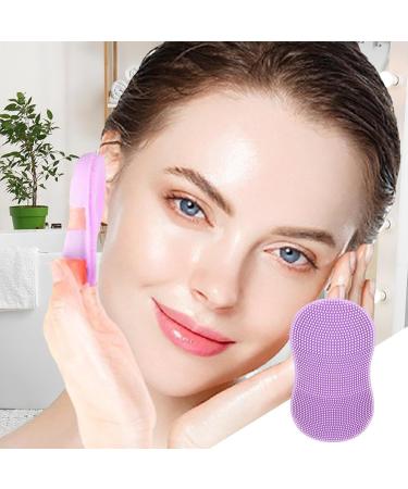 Xianghaoshun Small Face Scrub Brush - Scrubbing Finger Handle Face Brush in Silicone - Everyday Skincare Soft Bristles Manual Massaging Brush for Bathroom Travelling Purple - Buy Online on GoSupps.com