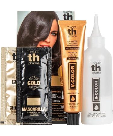 Thader Th Pharma VColor Permanent Colors Settings with liquid gold 100 gray coverage 120 ml nr 4 midbrown No 4 middleused 140 g Pquite the 1 - Buy Online on GoSupps.com