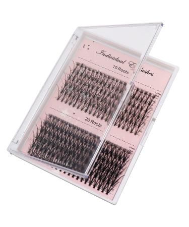 Losha Individual Lashes 10D/20D Mix 16-20mm D Curl Eyelash Extensions - Professional Makeup, 0.1/0.07mm Eye Lash Clusters - Buy Online on GoSupps.com