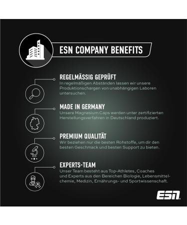 Buy ESN Magnesium Caps - 120 Capsules 300mg for Muscle Cramp Relief | High Bioavailability & Tested Quality - Made in Germany - Buy Online on GoSupps.com