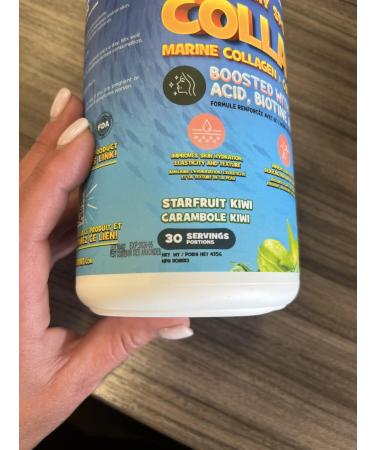 Yummy Sports Marine Collagen Powder - Marine Collagen Supplement Powder for Hair Nail Skin and Joint Health - Collagen Marine Powder for Men Women - 435G 30 Servings - Star Fruit Kiwi - Buy Online on GoSupps.com