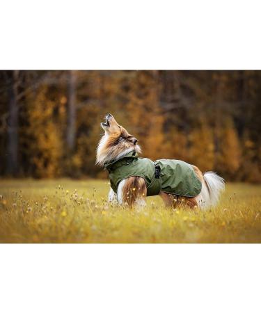 Rukka Pets STREAMY ECO Raincoat for Dogs - Dark Olive Green - Size 40 | Stylish & Sustainable Pet Gear | International Shipping Available - Buy Online on GoSupps.com