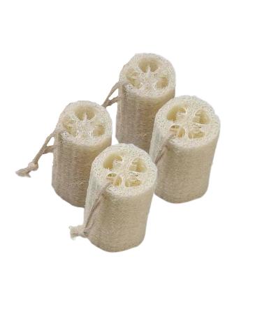 ENLAYER 100% Natural Loofah Sponge 4 Pack of (4.72 Length) Reusable Natural Loofah Sponge Exfoliating Body Scrubber for Men and Women Ideal for Skin Care 4PCS