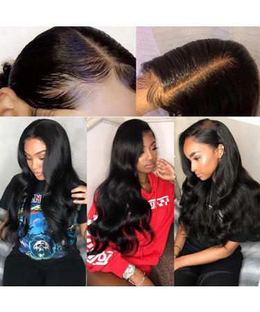100% Real Human Hair Front Lace Wig for Black Women - 24 Inch 150% Density Pre-Installed Baby Hair - Buy Online on GoSupps.com