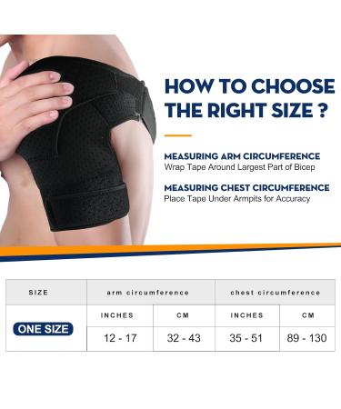 Shoulder Brace for Torn Rotator Cuff Adjustable Arm Immobilizer for Pain Relief & Stability | Black Compression Sleeve for Men & Women - Buy Online on GoSupps.com