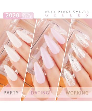 Gellen Baby Pinks Colors Gel Nail Polish Set - Pure Adorable 6 Colors Soak Off UV Home Gel Manicure Kit Baby Pinks Series - Buy Online on GoSupps.com