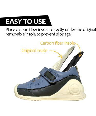 Kids Carbon Fiber Insoles for Tip Toe Walking | Rigid Shoe Inserts for Healthy Habits | Plantar Fasciitis Relief | Size 12 Little Kid (182mm - Buy Online on GoSupps.com