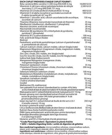 Nu-Life The Ultimate One Original Formula Active Men Caplets Multivamin-Mineral 120 Count Bottle - Buy Online on GoSupps.com