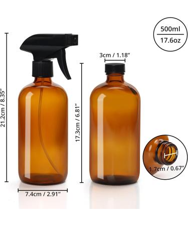 Belle Vous Refillable Brown Atomizer Spray Bottles (3pcs) - 500ml with 2 Jet Settings for Cleaning Aromatherapy & Essential Oils - Buy Online on GoSupps.com