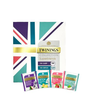Twinings Superblends Collection | A selection pack of our four bestselling herbal infusion blends | 40 individually wrapped tea bags - Buy Online on GoSupps.com