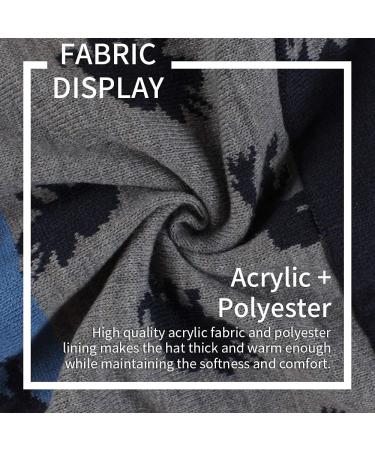 XIAOHAWANG Knitted Baby Hat with Pompom & Scarf Set | Winter Warm Beanie for Boys and Girls 9-24 Months | Fleece Lining Toddler Kids Hat in Navy Dinosaur Design - Buy Online on GoSupps.com