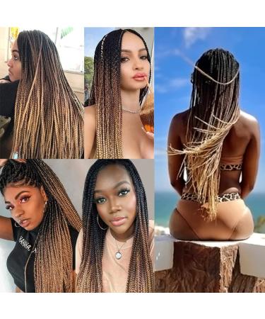 6 Packs Pre-looped 24 Inch Ombre Honey Blonde Crochet Box Braids - Medium Size - Kanekalon Senegalese Twist Hair for Black Women - Buy Online on GoSupps.com