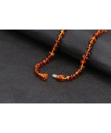 Cognac Amber Necklace - 100% Certified Baltic Amber (11 Inches) - Buy Online on GoSupps.com