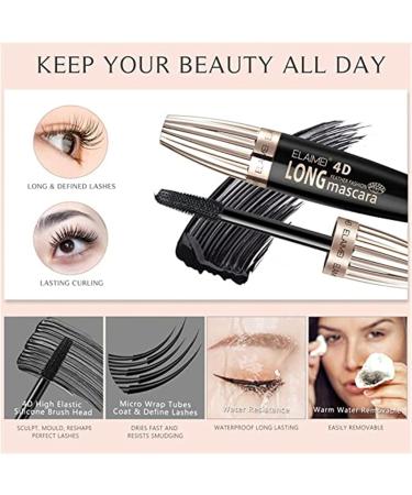 SDKJ My Amazing Lashes Mascara 4D Silk Fiber Long Volume Lash Mascara Black Waterproof Long and Dense Lash Mascara Plump and Enlarged Eyelashes Lasting All Day (1pc) - Buy Online on GoSupps.com