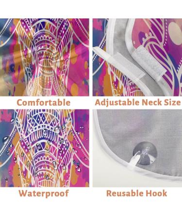 Abstract Elephants Beard Bib Apron - Waterproof Hair Catcher for Men | Non-Stick Grooming Cape with Suction Cups - Perfect Gifts for Men - Buy Online on GoSupps.com