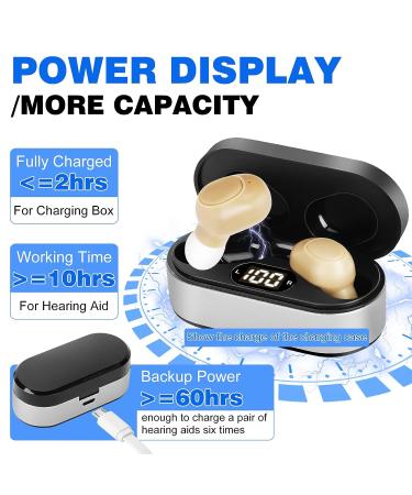 Rechargeable Mini Hearing Amplifier with Noise Cancelling for Seniors - Beige - Buy Online on GoSupps.com