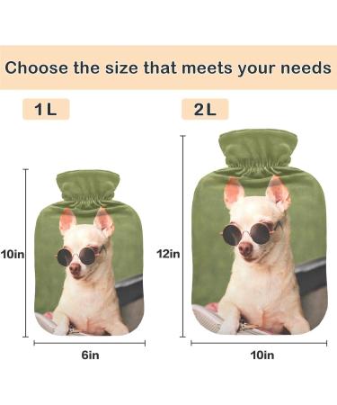 Shop Naanle Funny Chihuahua Heat Bottle 2L Transparent Warm Water Bottle for Pain Relief & Therapy | Hot & Cold Hand & Feet Warmer - Buy Online on GoSupps.com