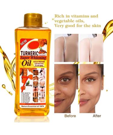  HONchenai Brightening Oil Vitamin E Body Oil Body Whitening Oil Brightening Skin Papaya Super Whitening Oil Turmeric Oil Rose Oil For Lightening Dark Skin (Turmeric 200 ml) - Buy Online on GoSupps.com