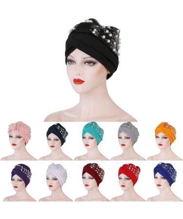 Women's Grey Floral Turban Cap - Bedazzled Slouchy Headwear | One Size - Buy Online on GoSupps.com