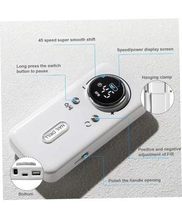 Nail Drill Kit 1 Set Electric Nail Drill 45000RPM Nail Drill Kit Rechargeable Portable Nail Drill Professional with 6 Nail Drill Bits Electric Nail File for Manicure Pedicure Electric Nail File - Buy Online on GoSupps.com