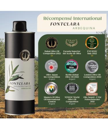 Fontclara | Extra Virgin Olive Oil Arbequina Variety 1L | Premium Gourmet Oil | Cold Pressed & Hand Harvested | Fruity Flavor | Suitable for Frying Baking & Cooking | 1L x 1 - Buy Online on GoSupps.com