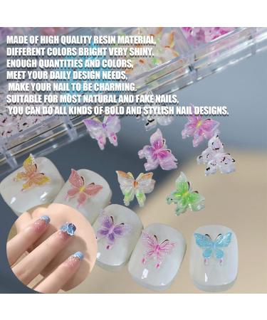 Colorful 3D Butterfly Nail Charms - 12Grids Resin Mini Nail Art Decorations for Women and Girls | Manicure Design DIY Crafts - Cute Nail Charms - Buy Online on GoSupps.com
