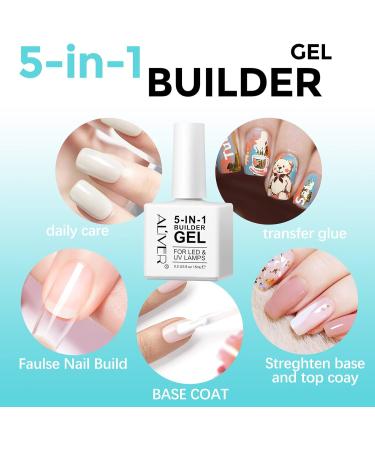 5 in 1 Builder Gel Base for Strong Nails UV/LED Nail Polish Coat 15ML White - Buy Online on GoSupps.com