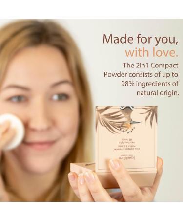 Jean & Len 2in1 Compact Powder Matte & Cover 01 Ivory - Vegan Paraben-Free Lightweight Face Powder for Perfect Skin Tone - 10g - Buy Online on GoSupps.com