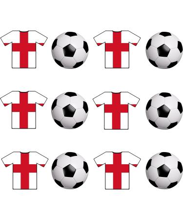 PRE-CUT England Football Edible Cupcake Toppers Cake Decorations Euro World Cup (12 Pack) - Buy Online on GoSupps.com