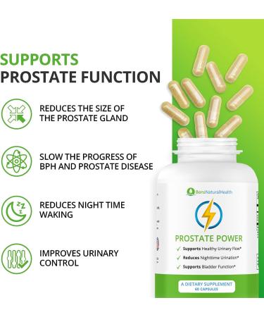 Ben's Natural Health Prostate Power Supplement - 60 Capsules with Rye Grass Pollen & Saw Palmetto for Men - Buy Online on GoSupps.com