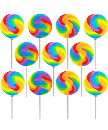 Rainbow Swirl Lollipop, Mixed Fruit Flavor, Individually Wrapped Pop, 1.5" Inch Swirl Pop (24-Pack)