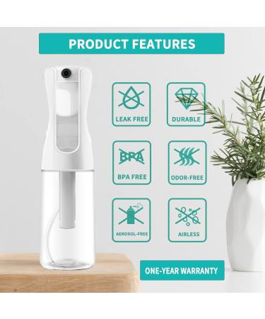 ANGLUX 200ml Empty Fine Mist Spray Bottle 2Pack - Continuous Ultra Fine Spray for Hair & Plants, Skin Care - Clear - Buy Online on GoSupps.com