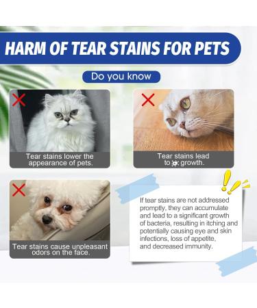 Tear Stain Remover Powder for Dogs and Cats Eye Stain Cleaner Natural Formula Remove Tear Stains Safe & Gentle Eye Care for Pets (pet Tear Stain Remover kit) - Buy Online on GoSupps.com